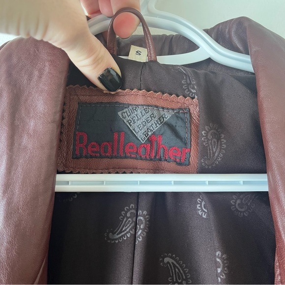 Vintage Real Leather Oversized Blazer Jacket | Brown | Size S grunge streetwear - Picture 2 of 12